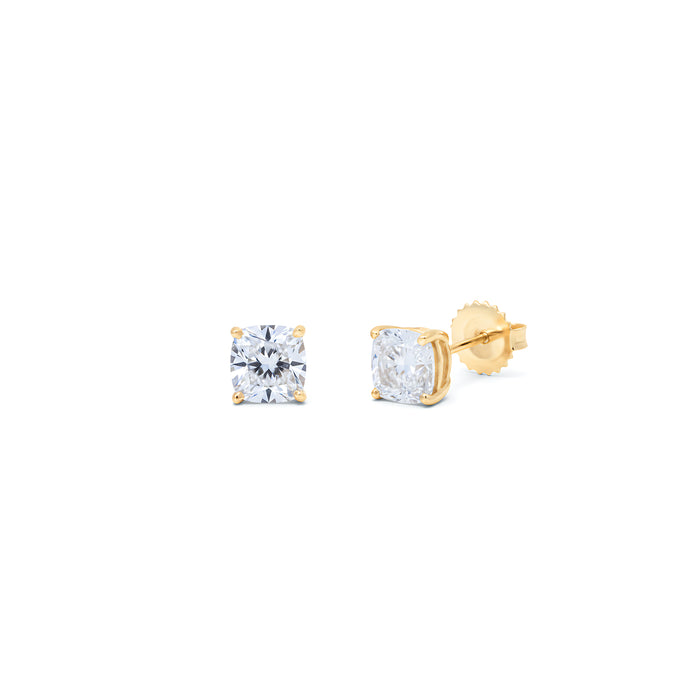 Solitaire Studs - Cushion Cut - Lab-Grown Diamond