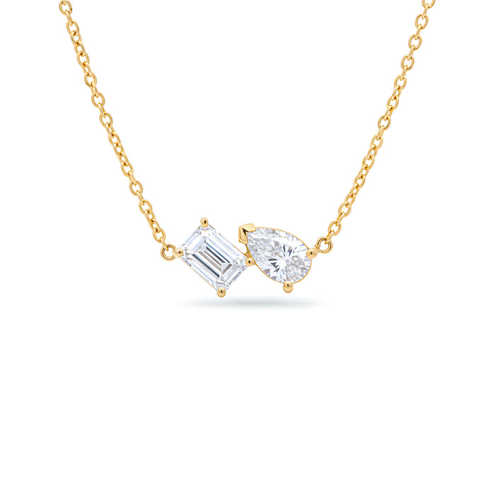 Emerald Cut & Pear Toi et Moi Necklace - Lab-Grown Diamond