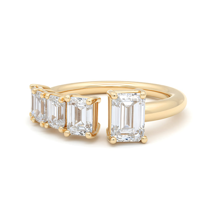 Emerald Cut Open Ring - Lab-Grown Diamond