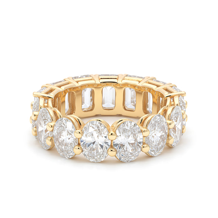 Half & Half Diamond Eternity Band - Oval & Emerald - Lab-Grown Diamond