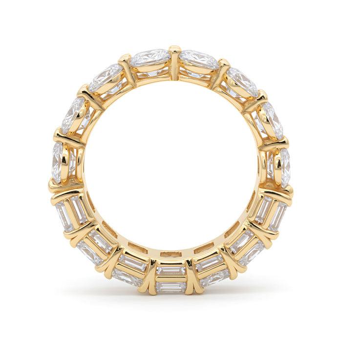 Half & Half Diamond Eternity Band - Oval & Emerald - Lab-Grown Diamond