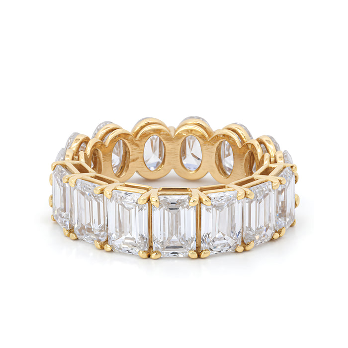 Half & Half Diamond Eternity Band - Oval & Emerald - Lab-Grown Diamond
