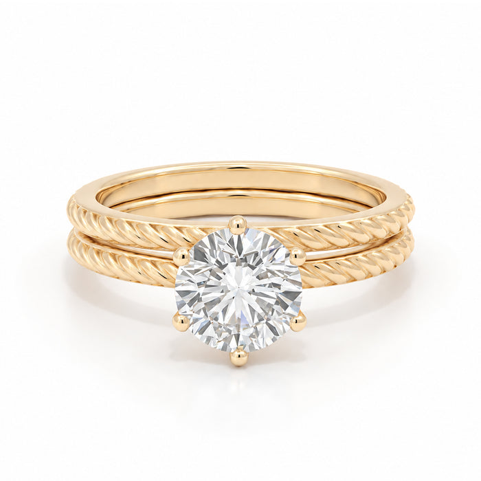 The Classic Solitaire, Rope Band - Lab-Grown Diamond