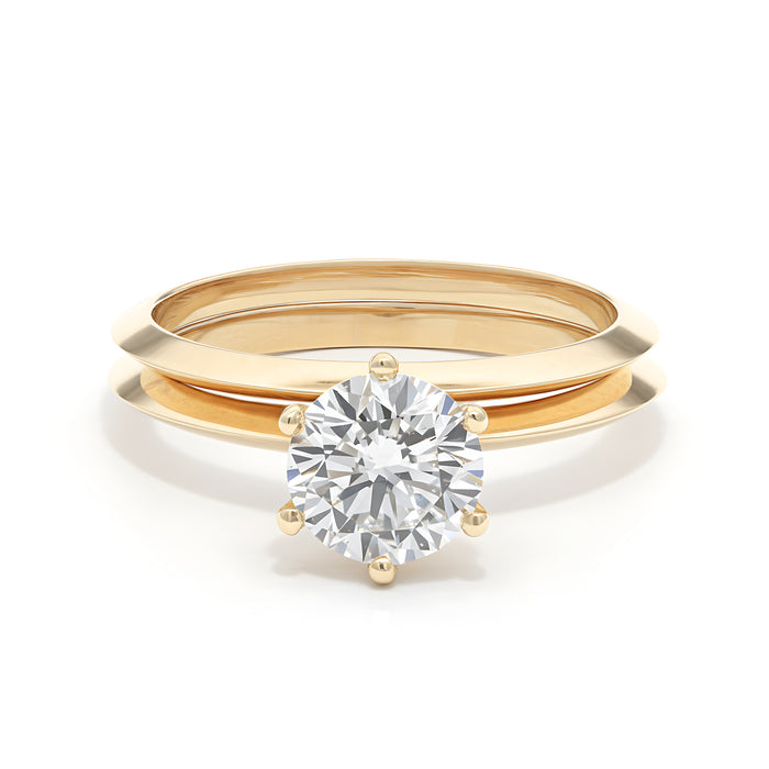 The Classic Solitaire, Knife Edge Band - Lab-Grown Diamond
