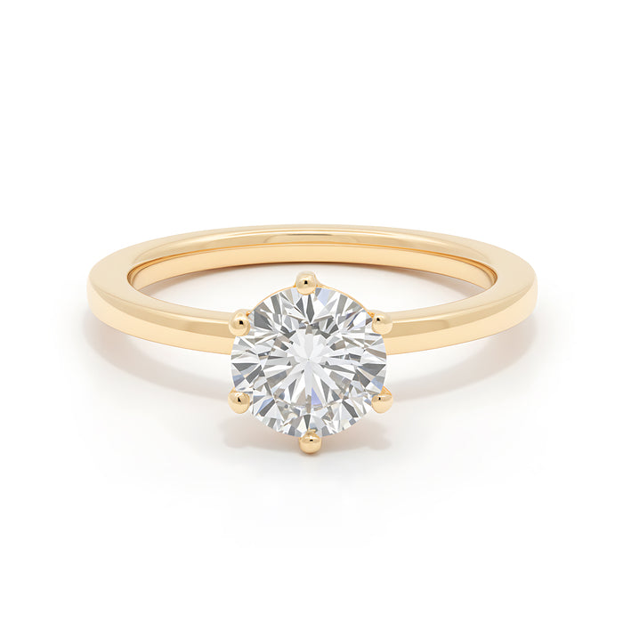 The Classic Solitaire, Rounded Square Band - Lab-Grown Diamond
