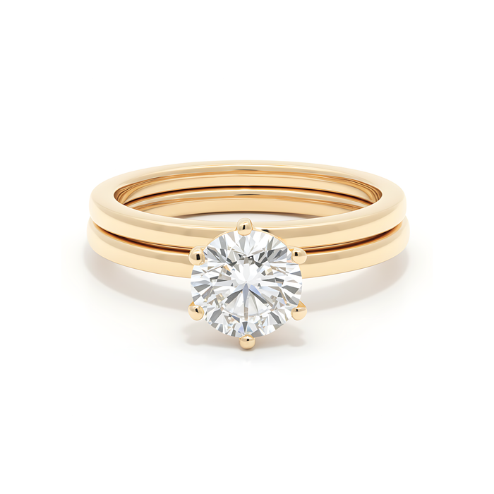The Classic Solitaire, Rounded Square Band - Lab-Grown Diamond